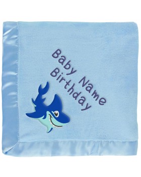 Blue Shark Personalized Baby Blanket